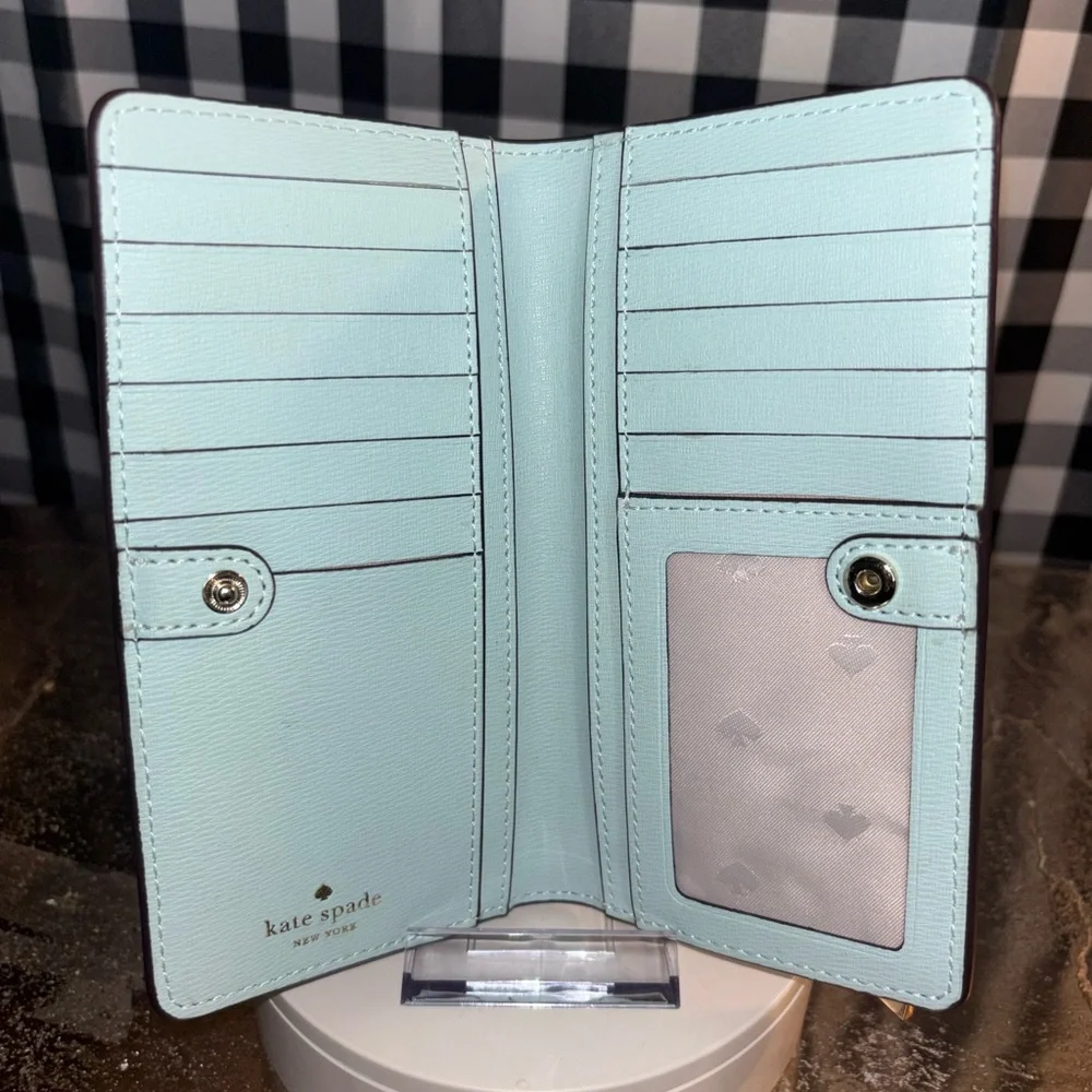 Kate Spade Darcy Large Slim Wallet in Blue Glow